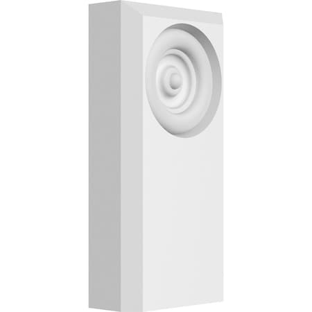 Ekena Millwork Standard Foster Bullseye Plinth Block with Beveled Edge, 2 1/2"W x 5"H x 1"P PBP025X050X100FOS03
